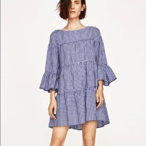Zara Gingham Dress in Blue